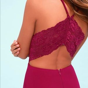 Lulu’s Magenta Backless Maxi Dress